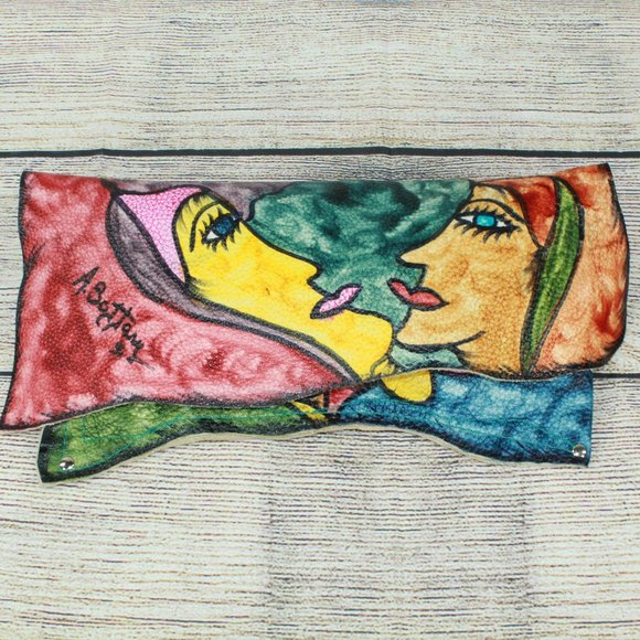 Adriana Bottary Handbags - Adriana Bottary Multicolored Hand Painted Clutch Bag